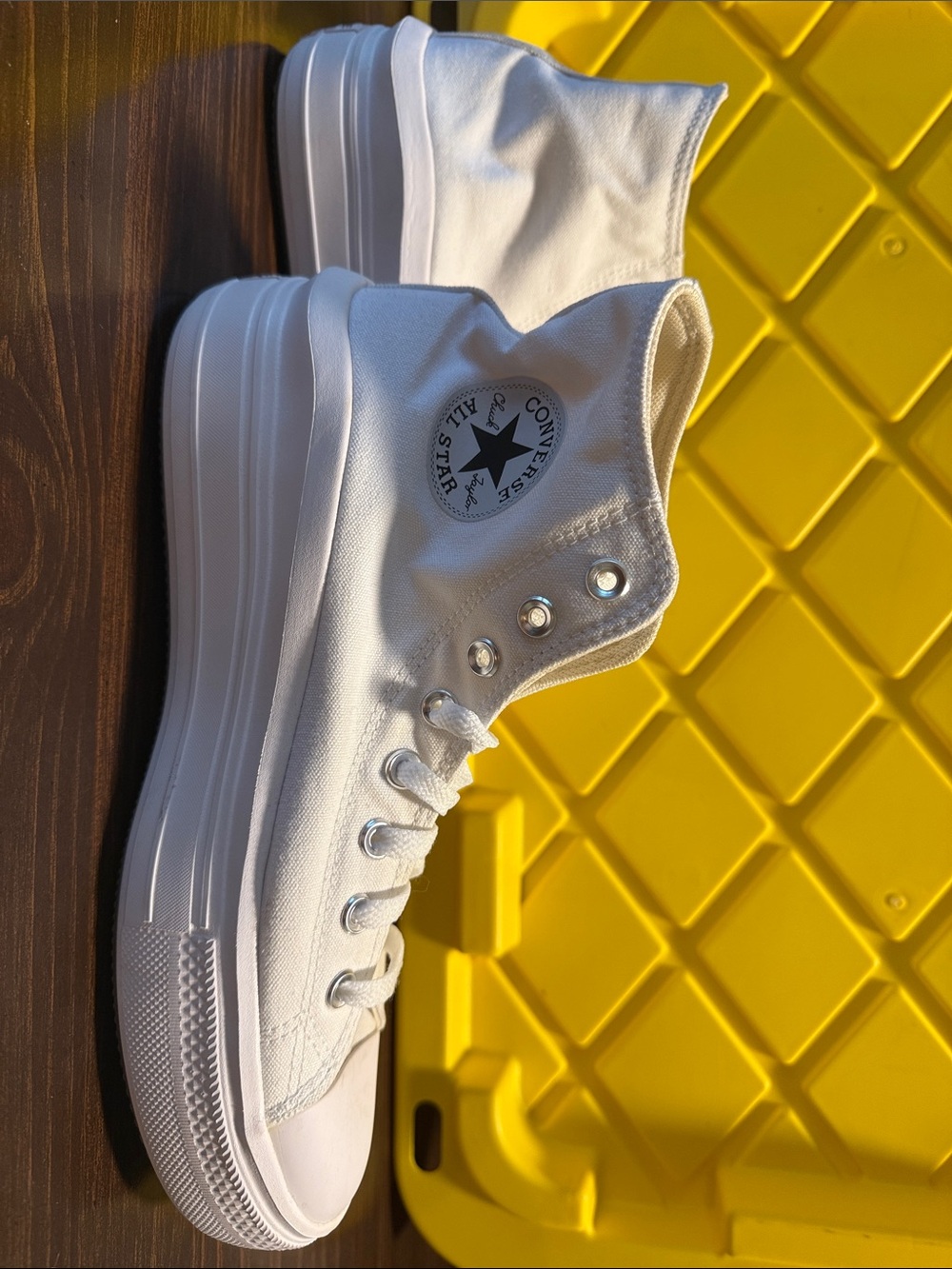 Converse White High Top Platform Chuck Taylor Sneakers